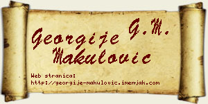 Georgije Makulović vizit kartica